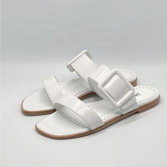 Manolo Blahnik Tituba Leather Buckle Sandals size 40 - Picture 7 of 12